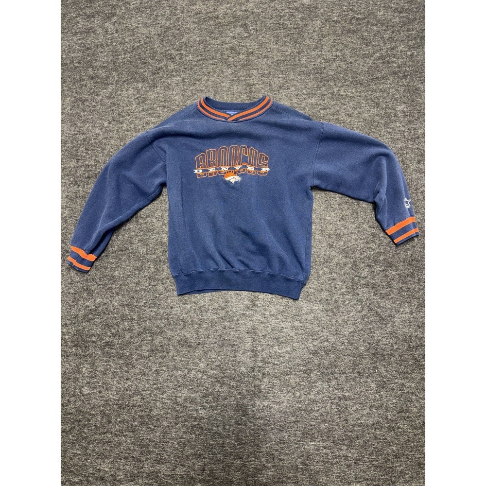 Denver Broncos Sweatshirt Youth XL Blue Starter NFL Football Fleece Lined Logo